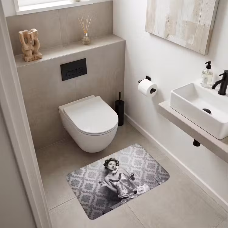 Wc Mat - Chic - Vrouw - Zwart - Wit — 6