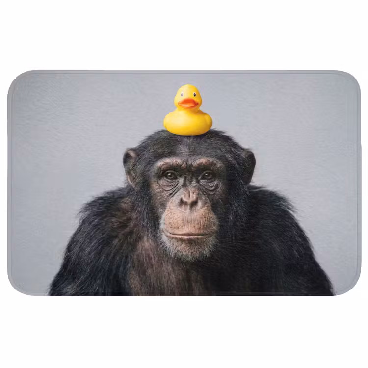 Wc Mat - Chimpansee - Badeend - Grijs — 1