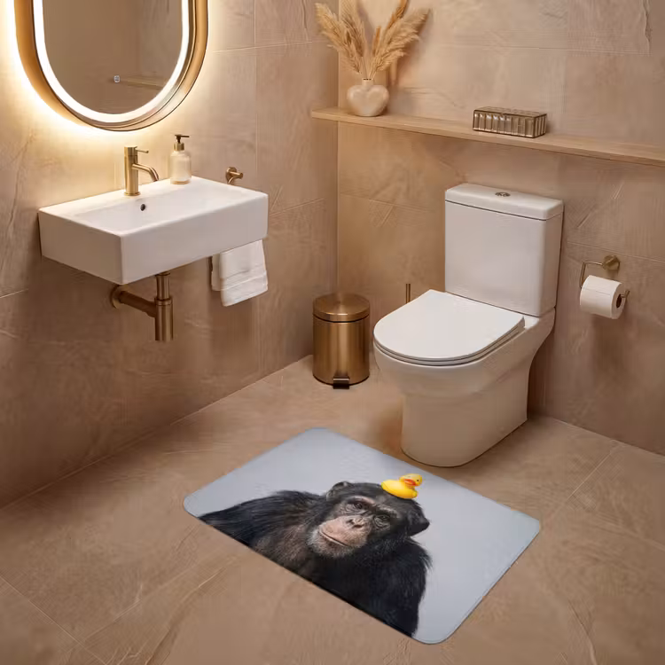 Wc Mat - Chimpansee - Badeend - Grijs — 4