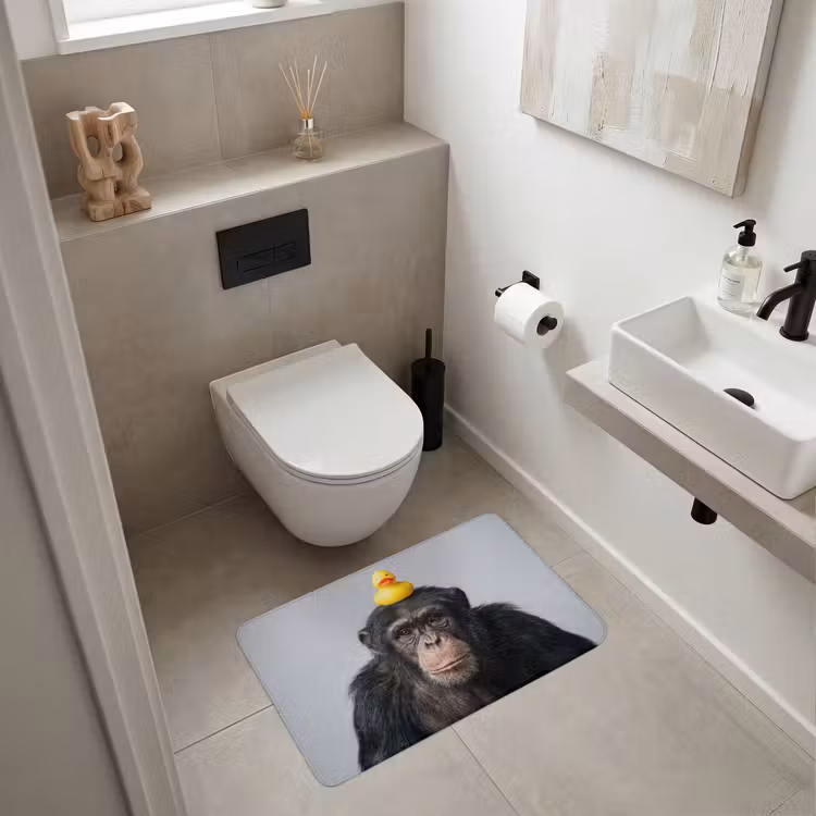 Wc Mat - Chimpansee - Badeend - Grijs — 6