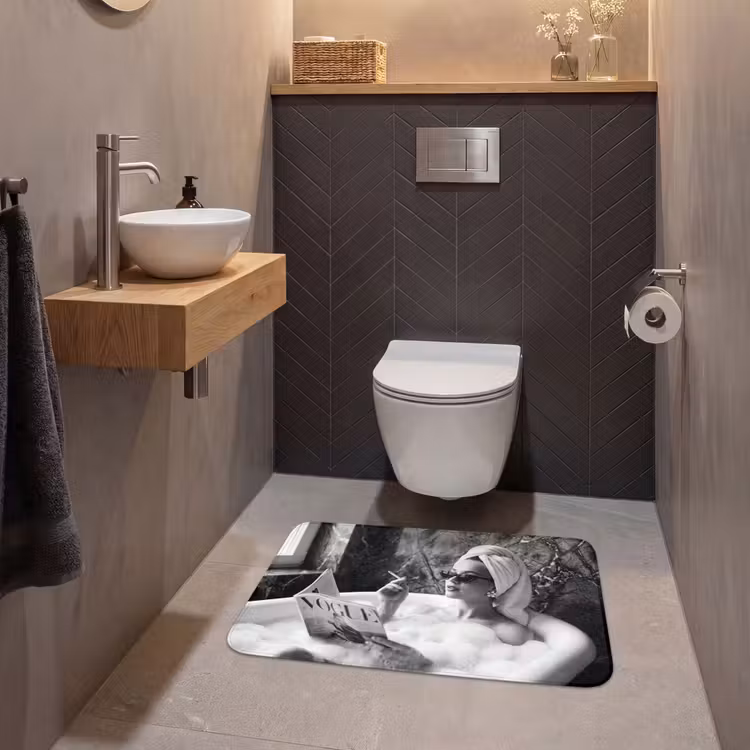 Wc Mat - Relaxt - Bad - Zwart - Wit — 2