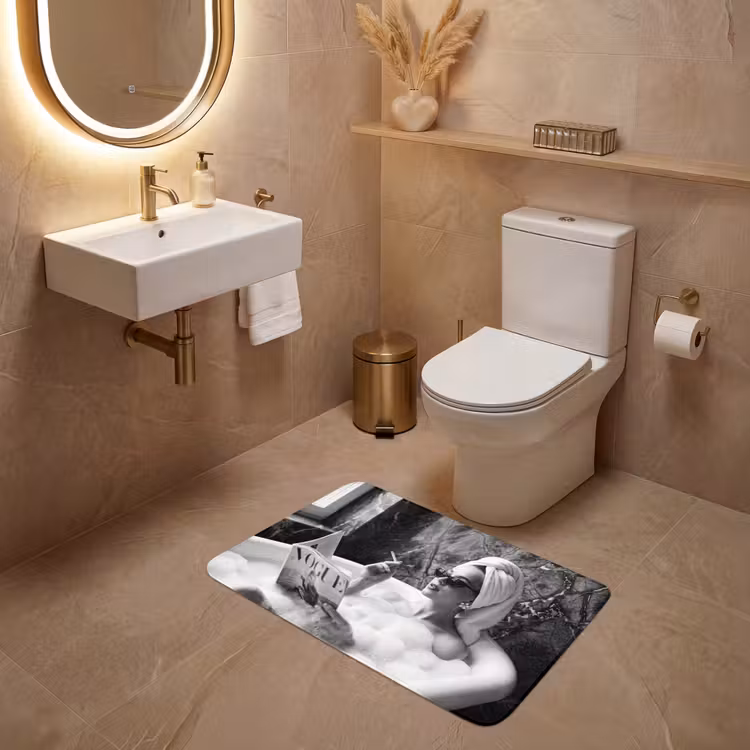 Wc Mat - Relaxt - Bad - Zwart - Wit — 4