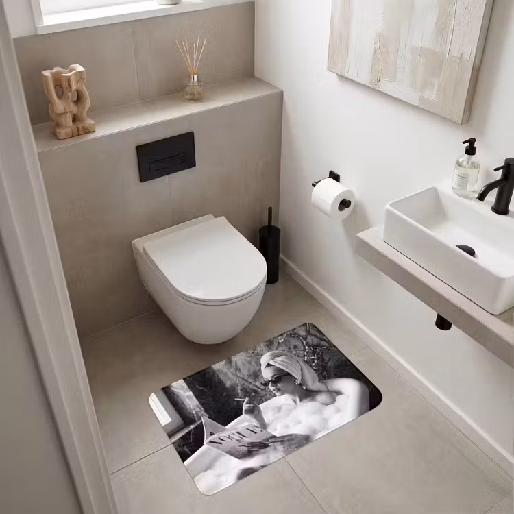 Wc Mat - Relaxt - Bad - Zwart - Wit — 6