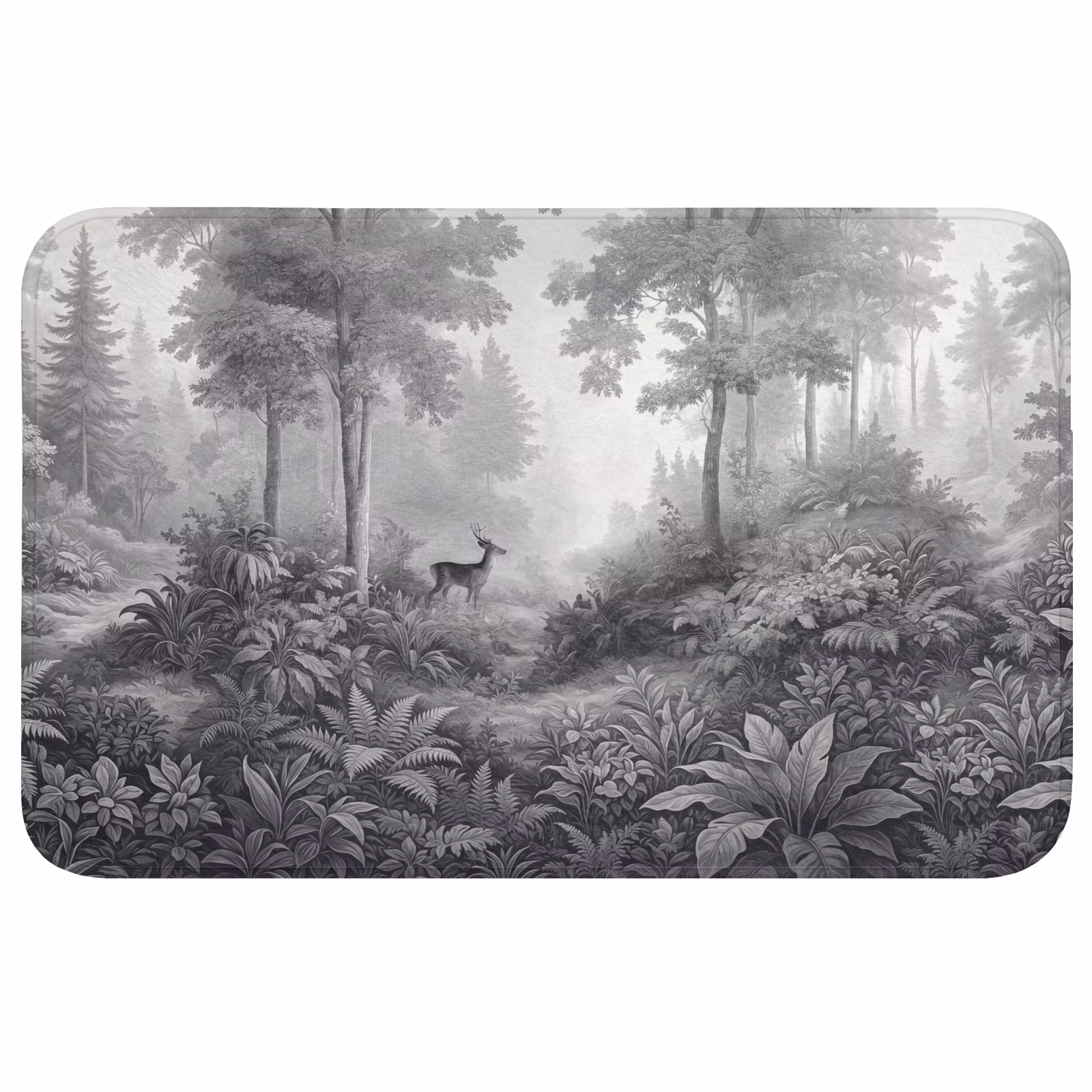 Wc Mat - Bos - Hert - Zwart - Wit — 1