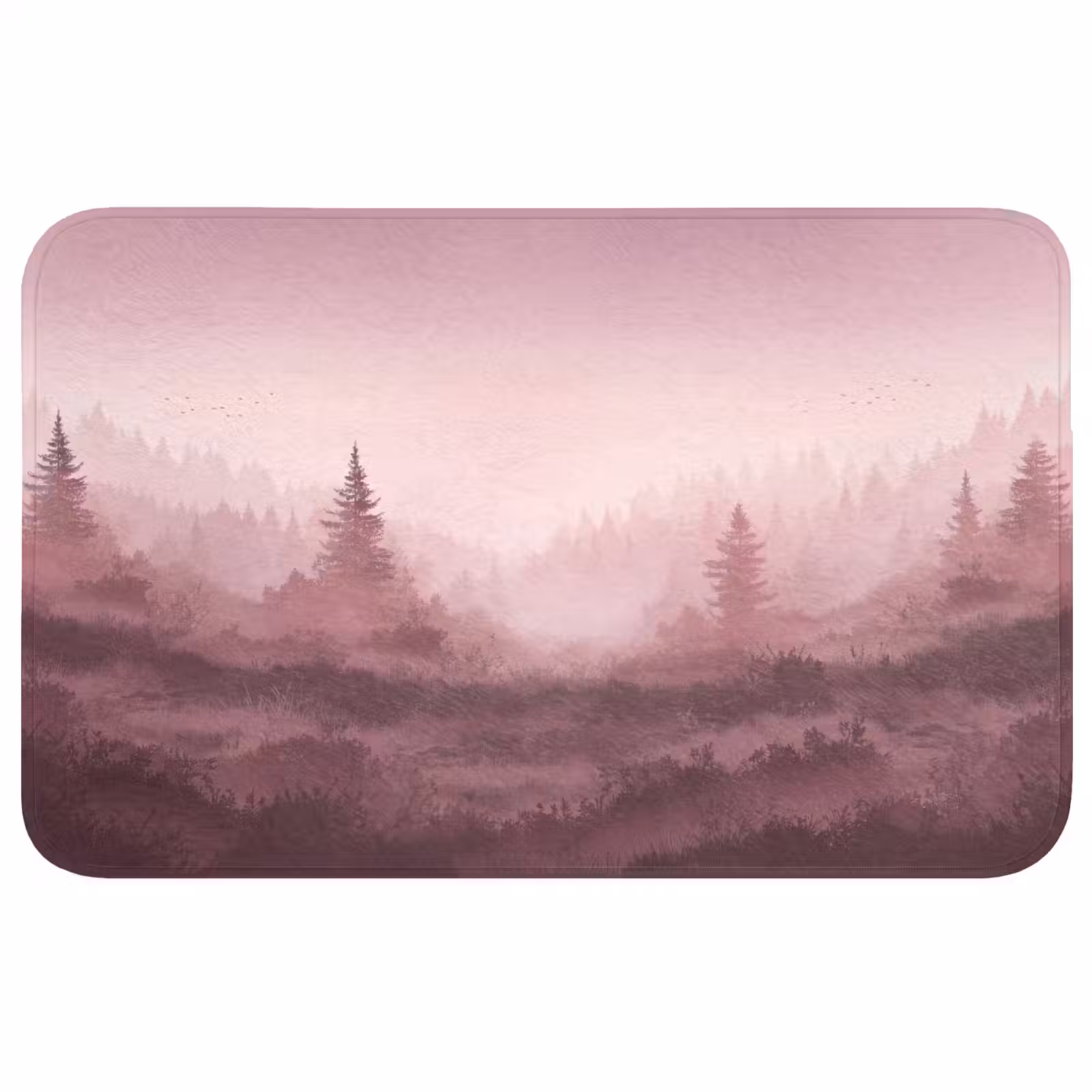 Wc Mat - Landschap - Mistig - Roze — 1