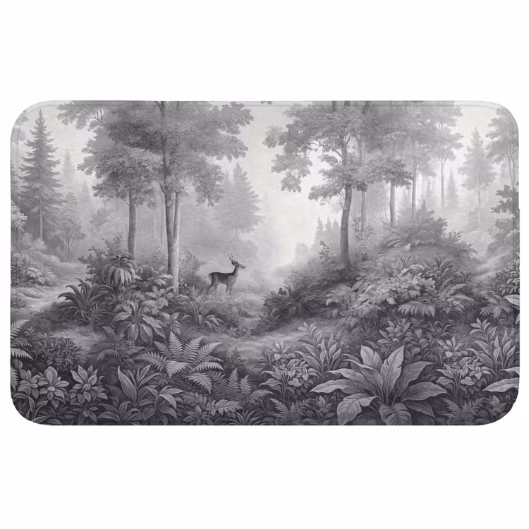 Wc Mat - Bos - Hert - Zwart - Wit — 1