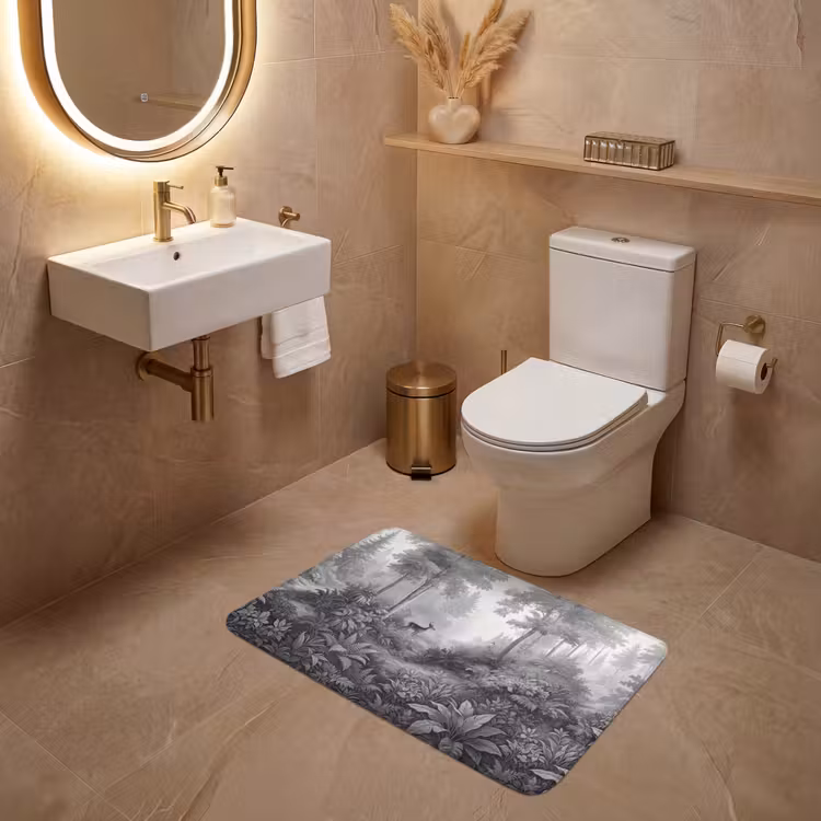 Wc Mat - Bos - Hert - Zwart - Wit — 4
