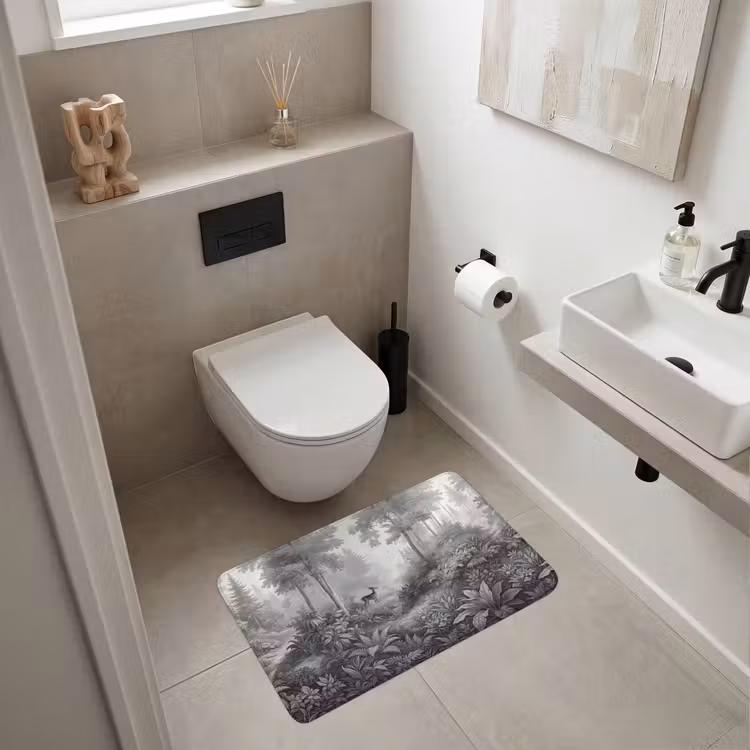 Wc Mat - Bos - Hert - Zwart - Wit — 6