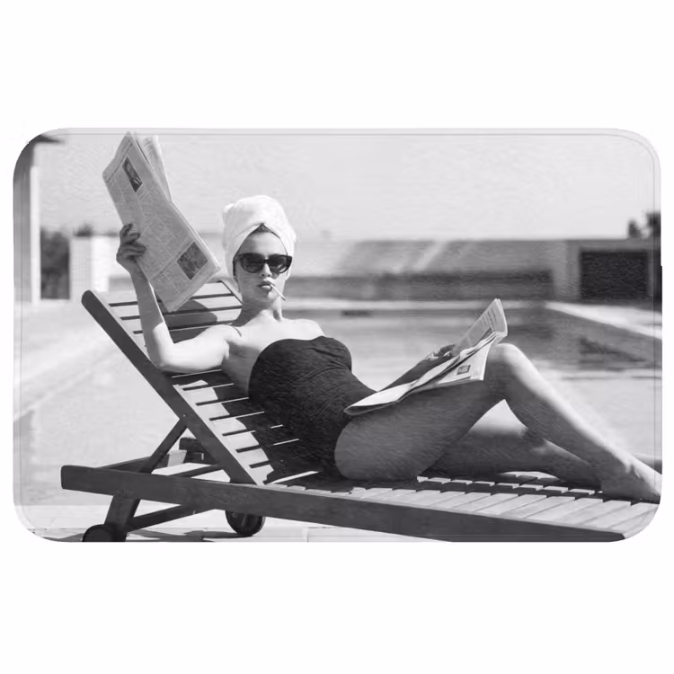 Wc Mat - Glamour - Modern - Zwart - Wit — 1