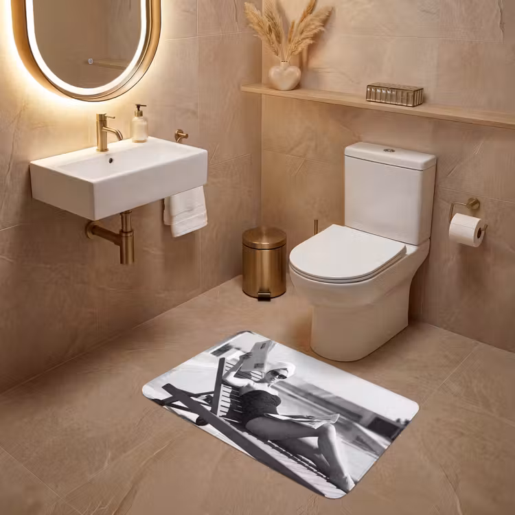 Wc Mat - Glamour - Modern - Zwart - Wit — 4