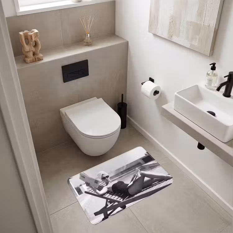 Wc Mat - Glamour - Modern - Zwart - Wit — 6