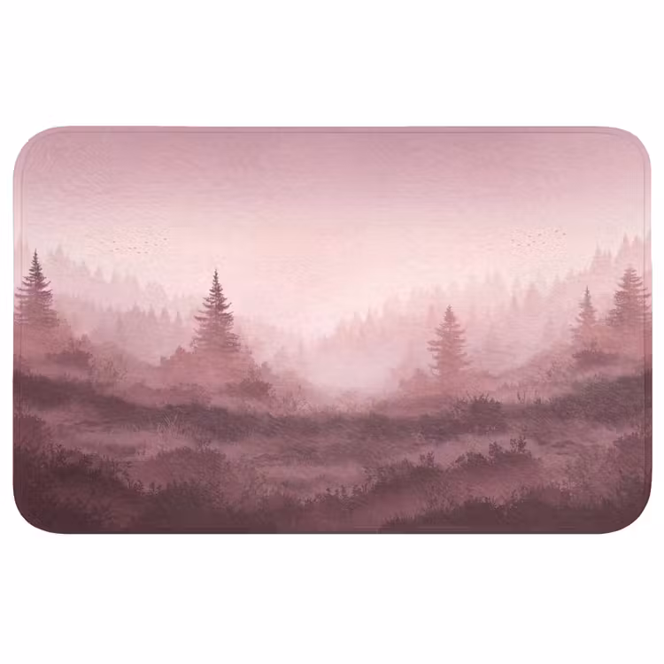 Wc Mat - Landschap - Mistig - Roze — 1