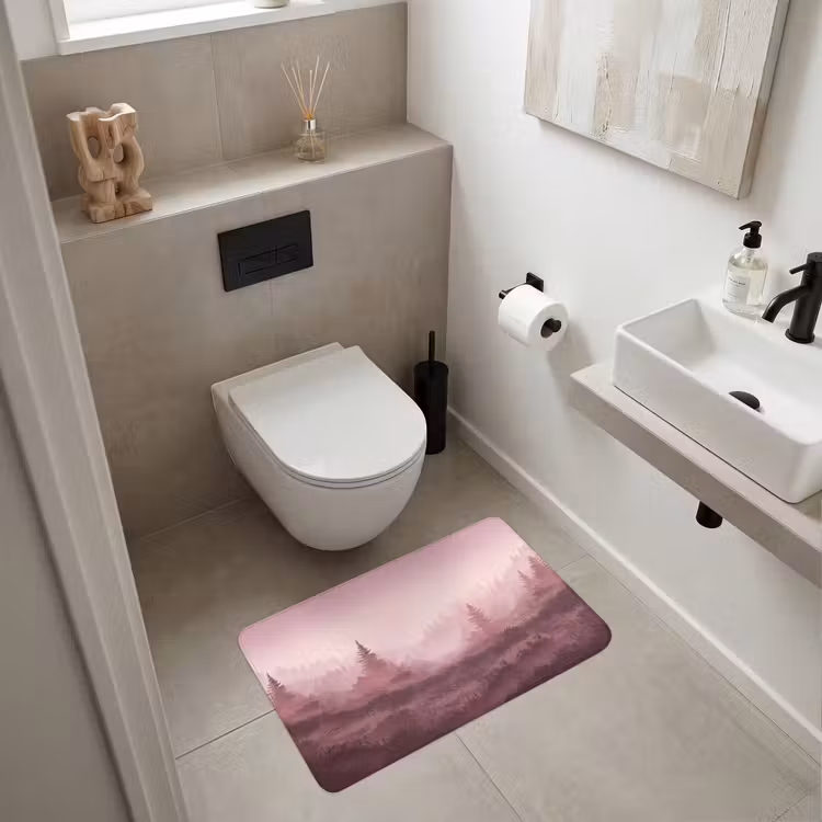 Wc Mat - Landschap - Mistig - Roze — 6