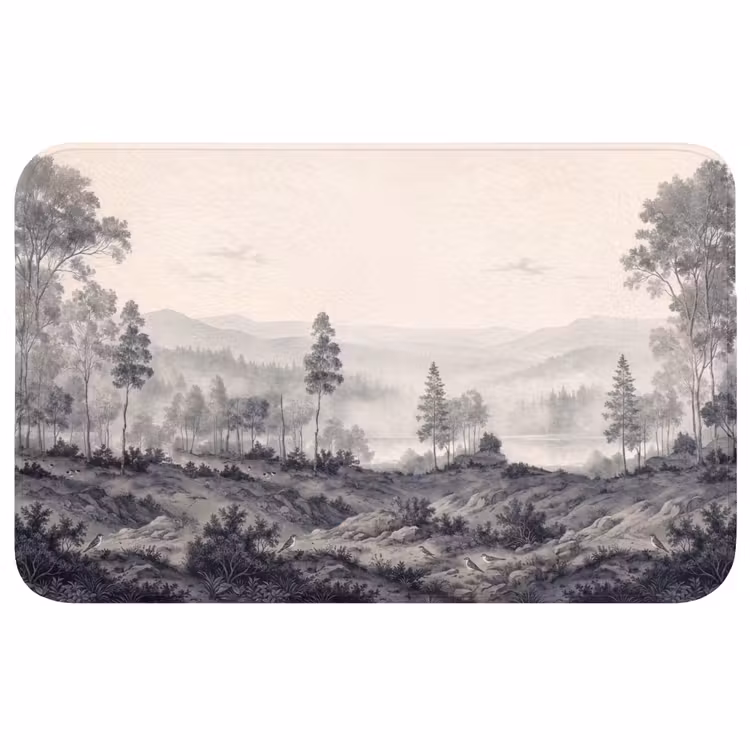 Wc Mat - Mistig - Berglandschap - Illustratie — 1
