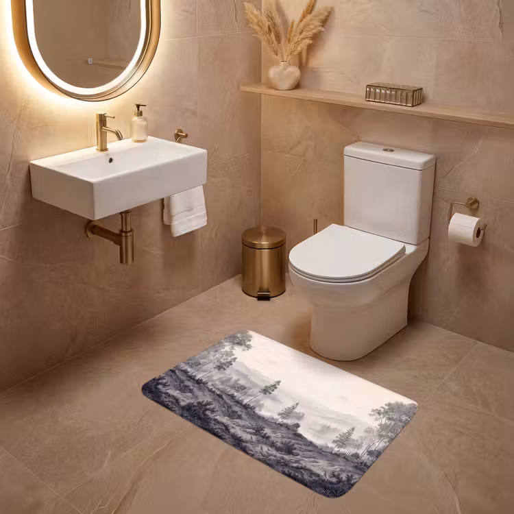 Wc Mat - Mistig - Berglandschap - Illustratie — 4