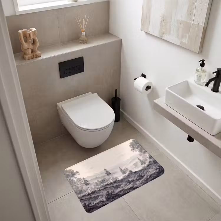 Wc Mat - Mistig - Berglandschap - Illustratie — 6