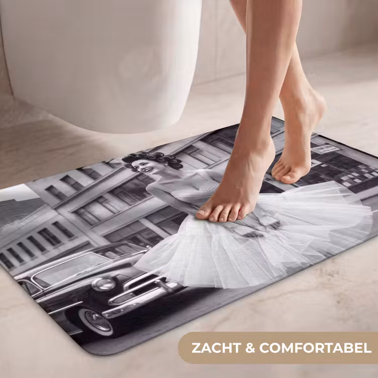 Wc Mat - Retro - Vrouw - Zwart - Wit — 7