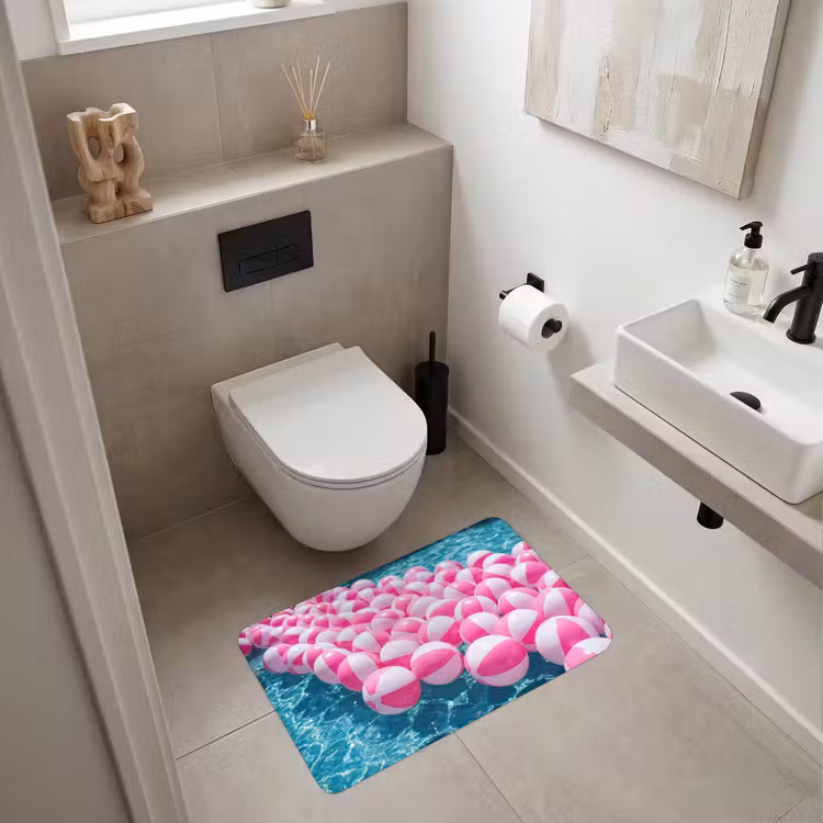 Wc Mat - Strandballen - Roze - Water — 6