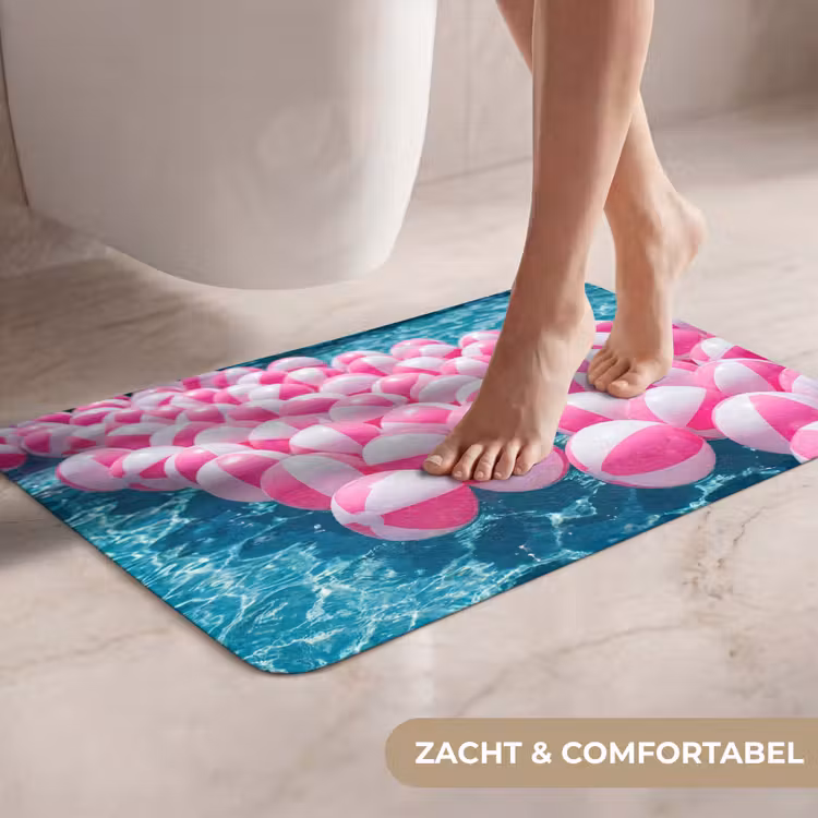 Wc Mat - Strandballen - Roze - Water — 7