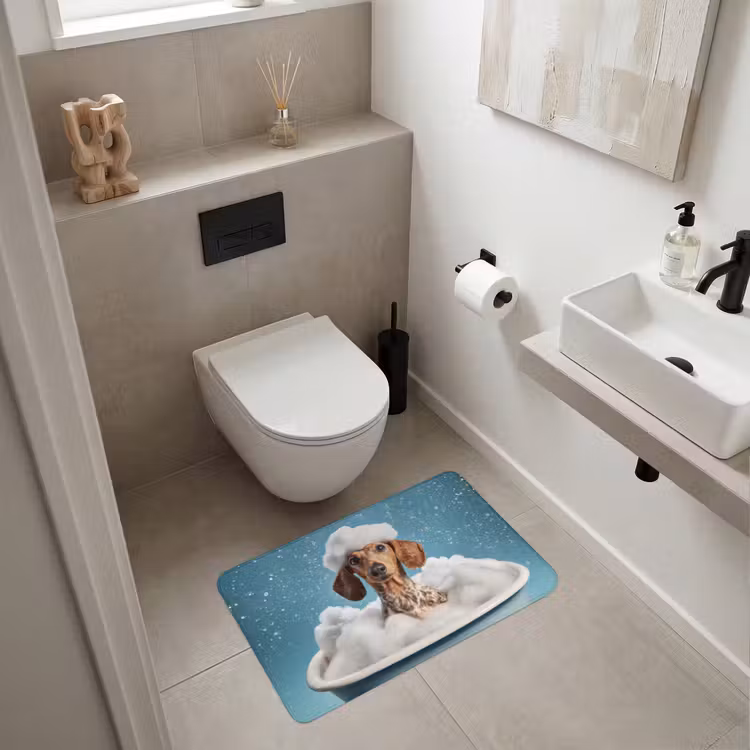 Wc Mat - Teckel - Bad - Schuim - Waterdruppels — 6