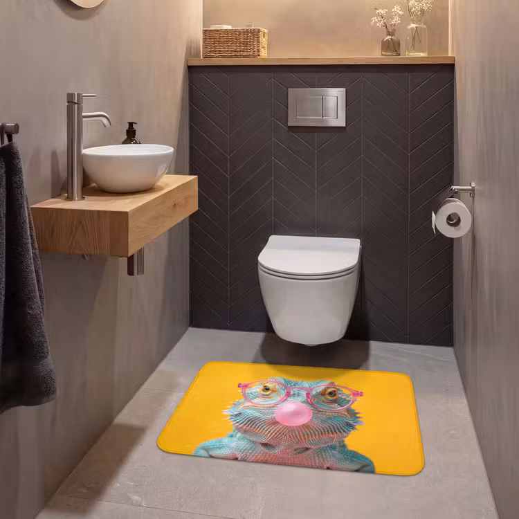 Wc Mat - Kameleon - Kauwgom - Kleurrijk — 2