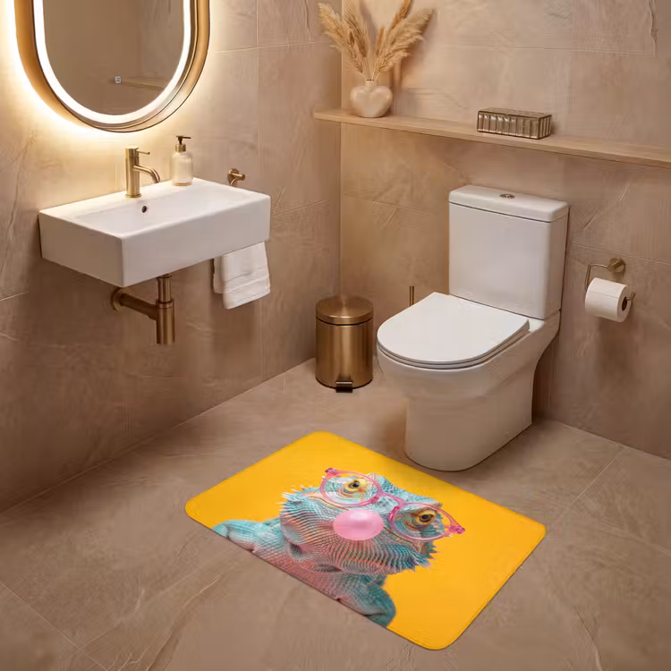 Wc Mat - Kameleon - Kauwgom - Kleurrijk — 4