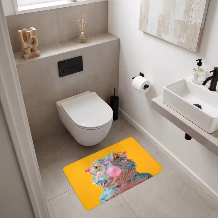 Wc Mat - Kameleon - Kauwgom - Kleurrijk — 6