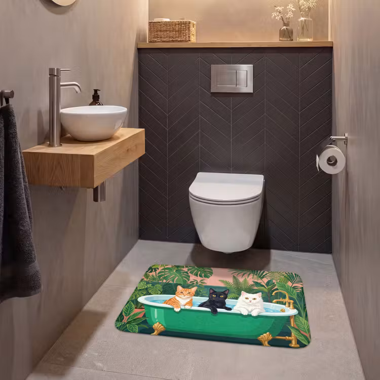 Wc Mat - Badkamer - Kattenparade - Kleurrijk — 2