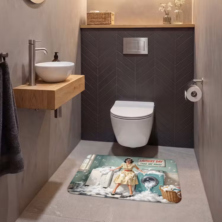 Wc Mat - Retro - Blauw - Vrouw — 2