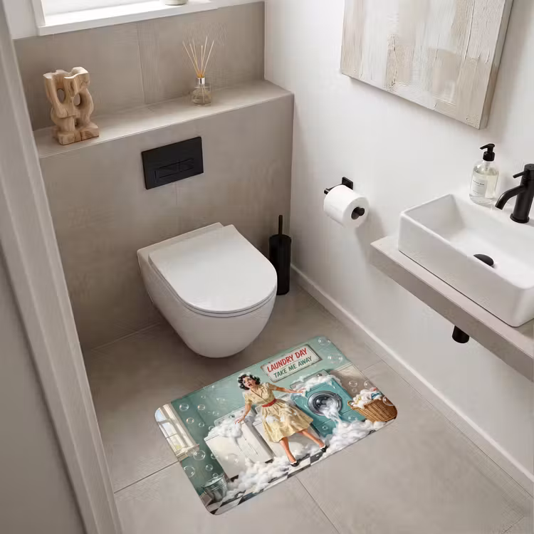 Wc Mat - Retro - Blauw - Vrouw — 6