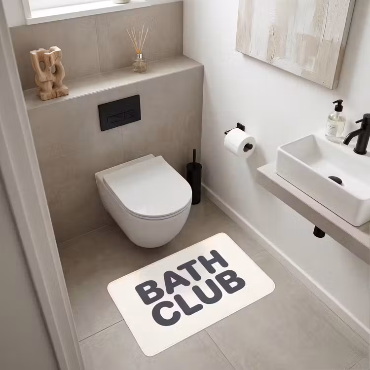 Wc Mat - Quote - Grijs - Wit — 6