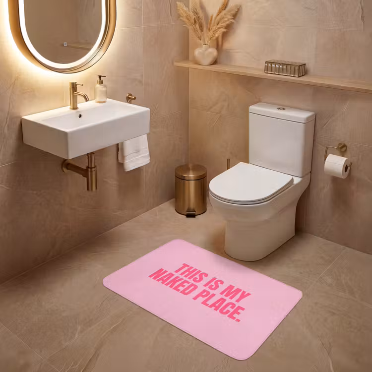 Wc Mat - Tekst - Modern - Roze — 4