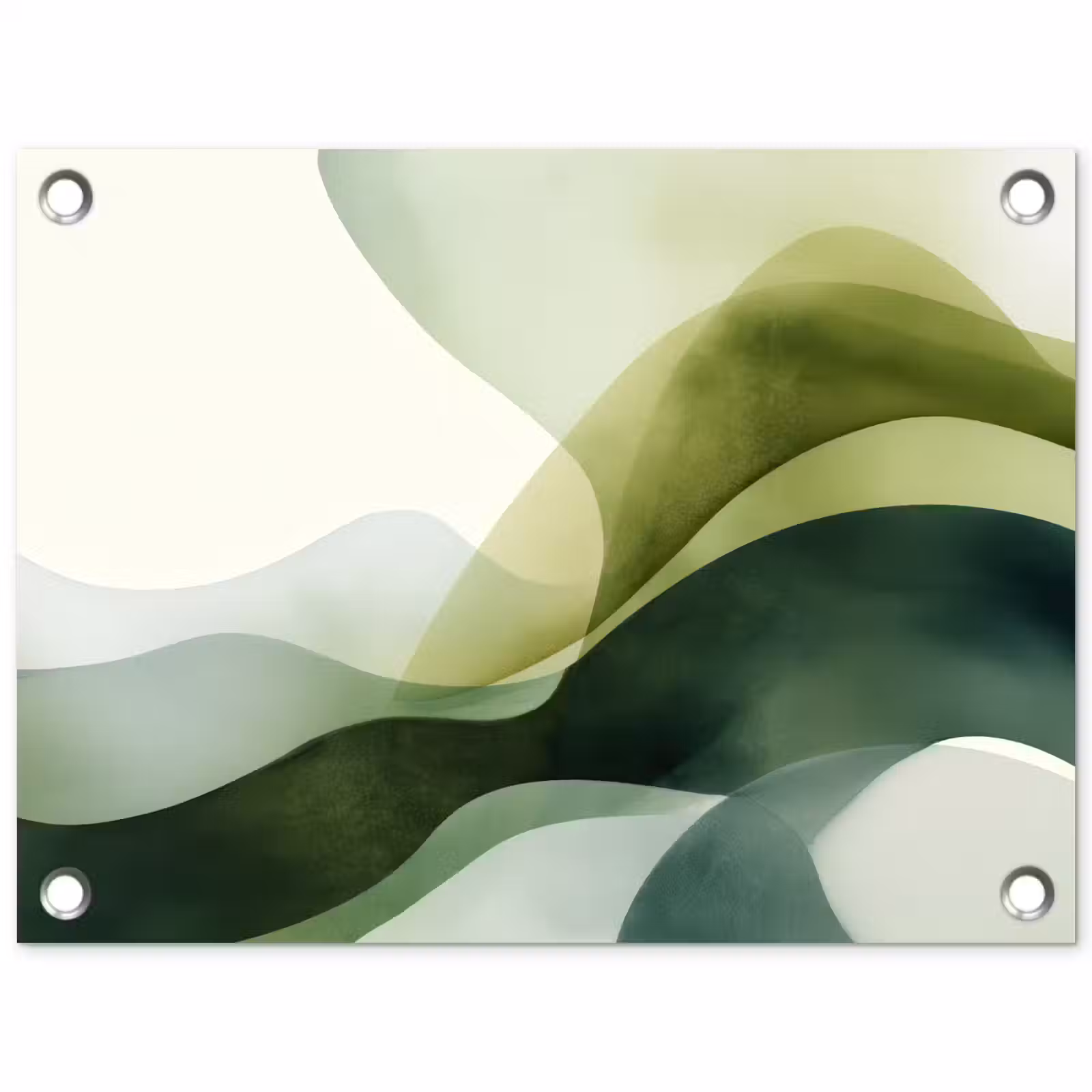 Tuinposter - Golven - Abstract - Lichtgroen - Sierlijk — 1