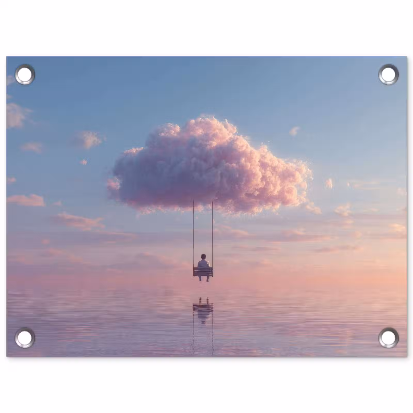 Tuinposter - Wolk - Schommel - Kleurrijke lucht — 1
