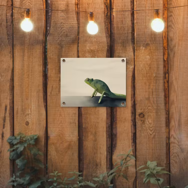 Tuinposter - Kameleon - Groen - Minimalistisch — 2