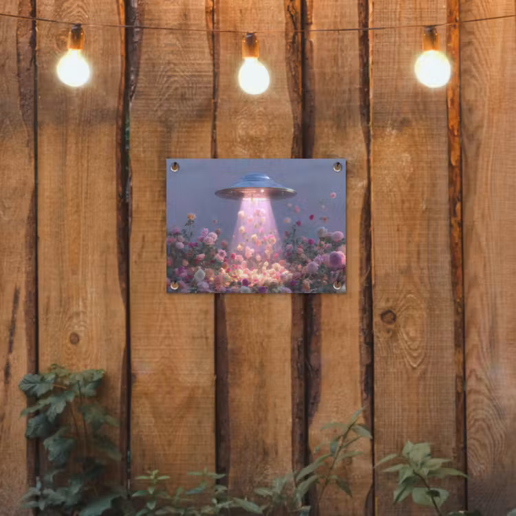 Tuinposter - Ufo - Rozen - Pastelkleuren — 2