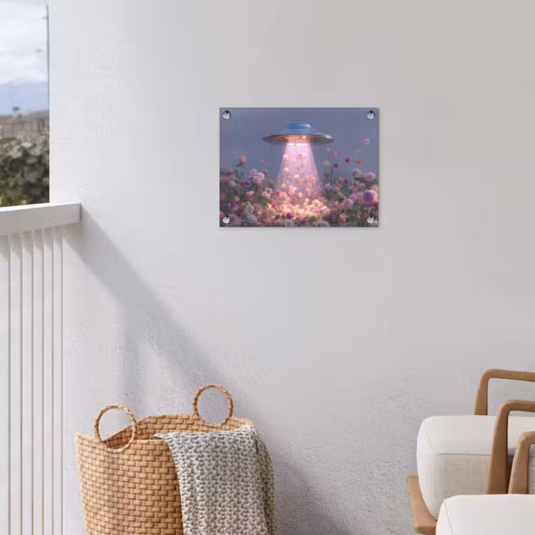 Tuinposter - Ufo - Rozen - Pastelkleuren — 3