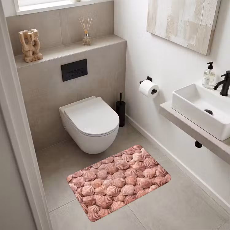 Wc Mat - Schelpen - Patroon - Roze — 6