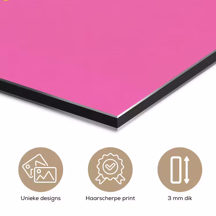 Aluminium schilderij - Smiley - Vrolijk - Roze — 7