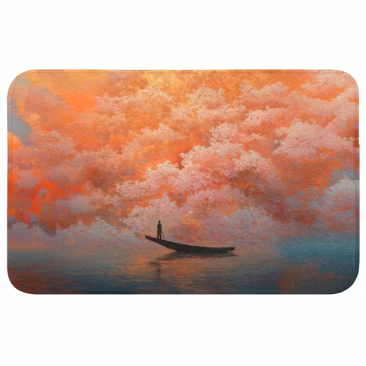 Badmat - Zee - Boot - Wolken - Oranje — 1