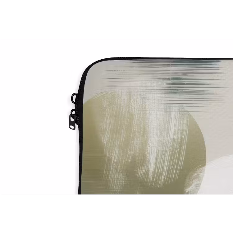 Laptophoes - Minimalistisch - Cirkels - Penseelstreken - Beige — 5