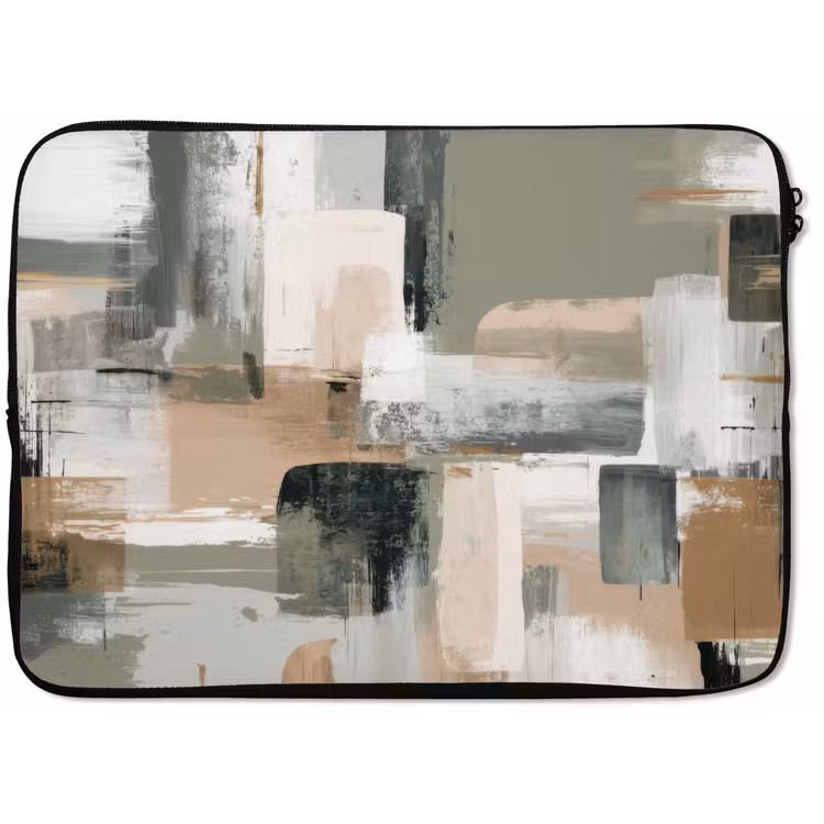 Laptophoes - Penseelstreken - Abstract - Aardetinten — 1