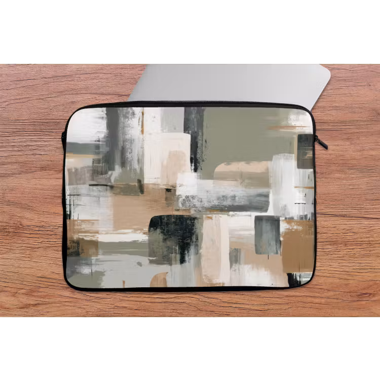 Laptophoes - Penseelstreken - Abstract - Aardetinten — 2