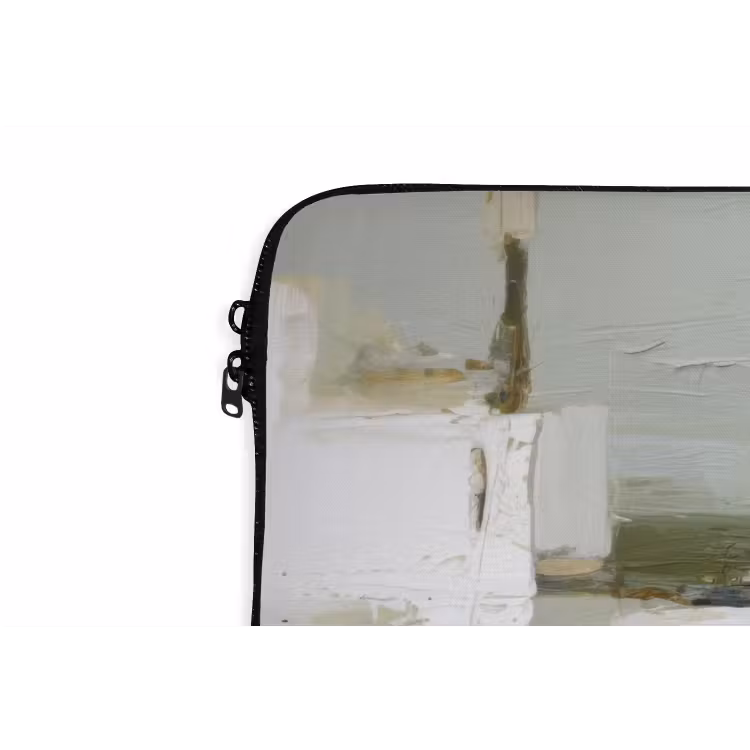 Laptophoes - Penseelstreken - Groen - Abstract - Japandi — 5