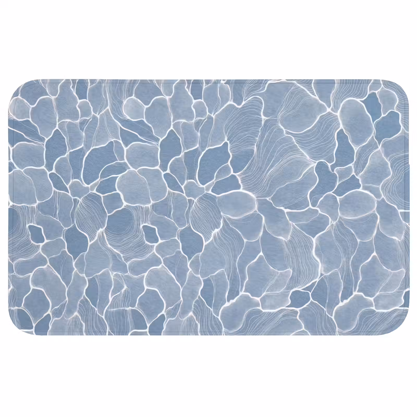 Badmat - Abstract - Blauw - Bladeren — 1
