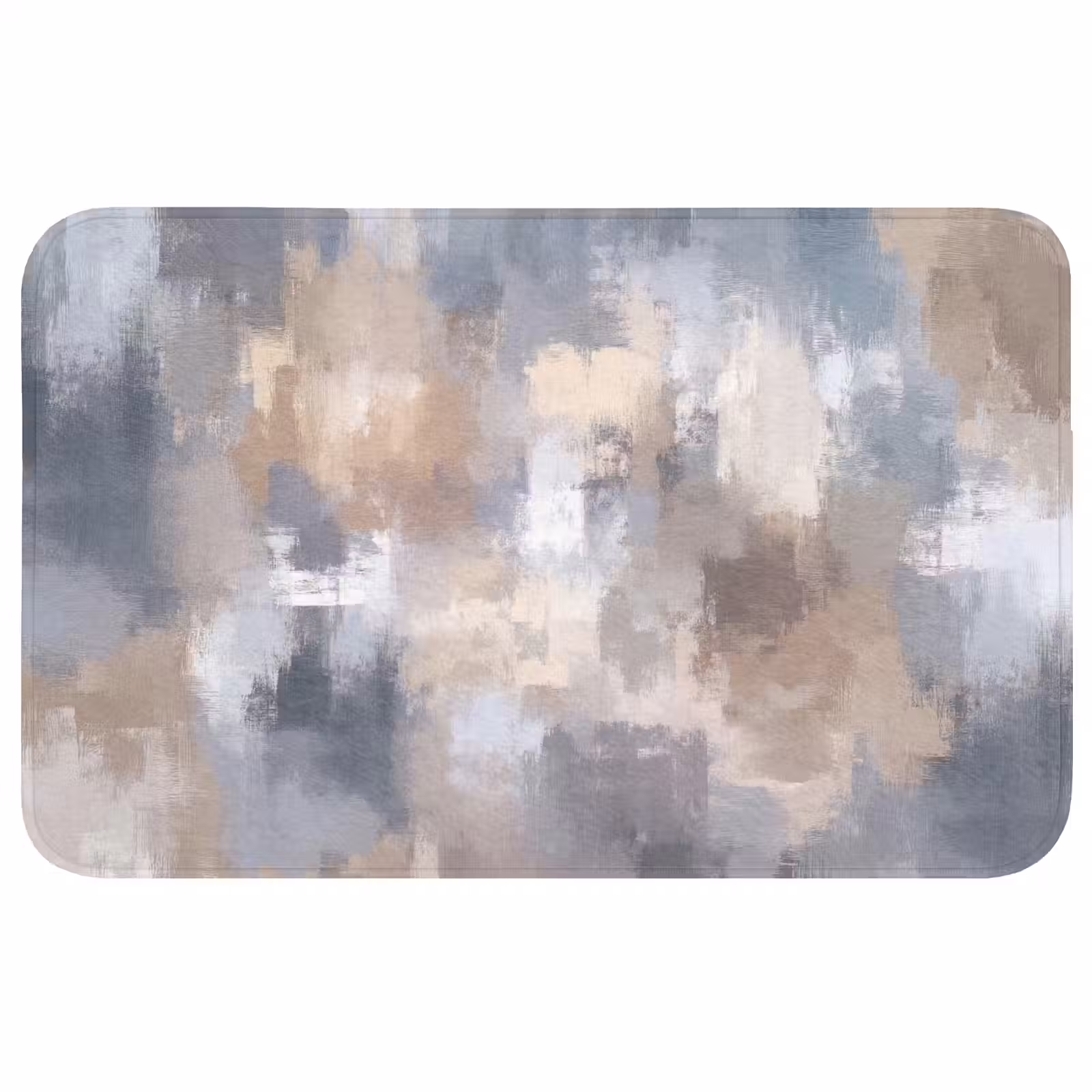 Badmat - Penseelstreken - Schilderij - Beige — 1