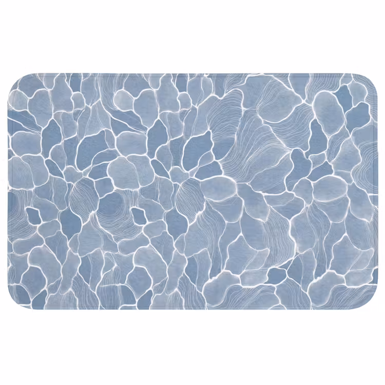 Badmat - Abstract - Blauw - Bladeren — 1