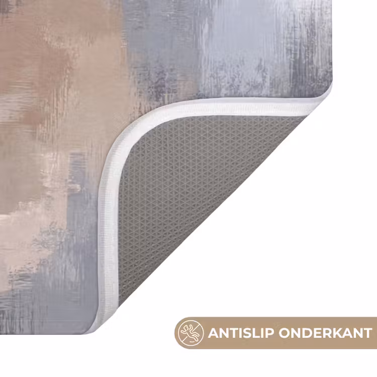 Badmat - Penseelstreken - Schilderij - Beige — 3