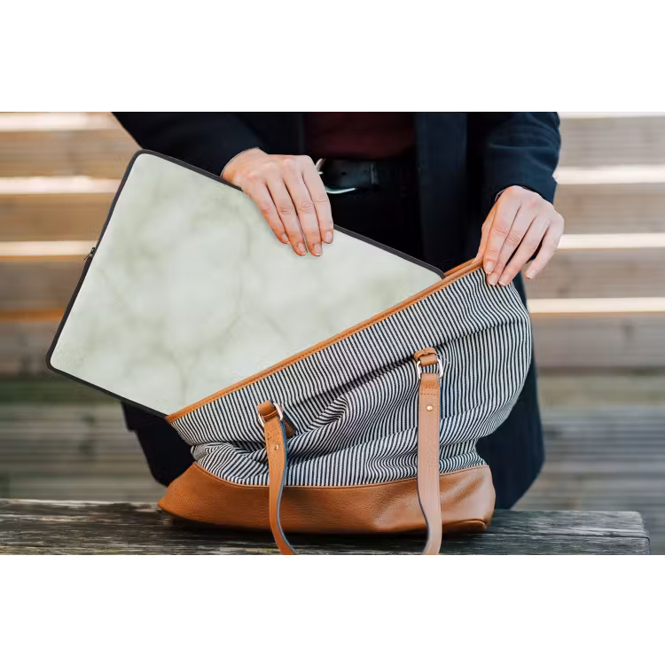 Laptophoes - Groen - Marmer - Aders — 4