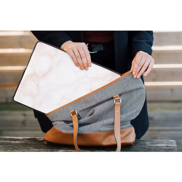 Laptophoes - Zalmroze - Marmer - Aders — 4